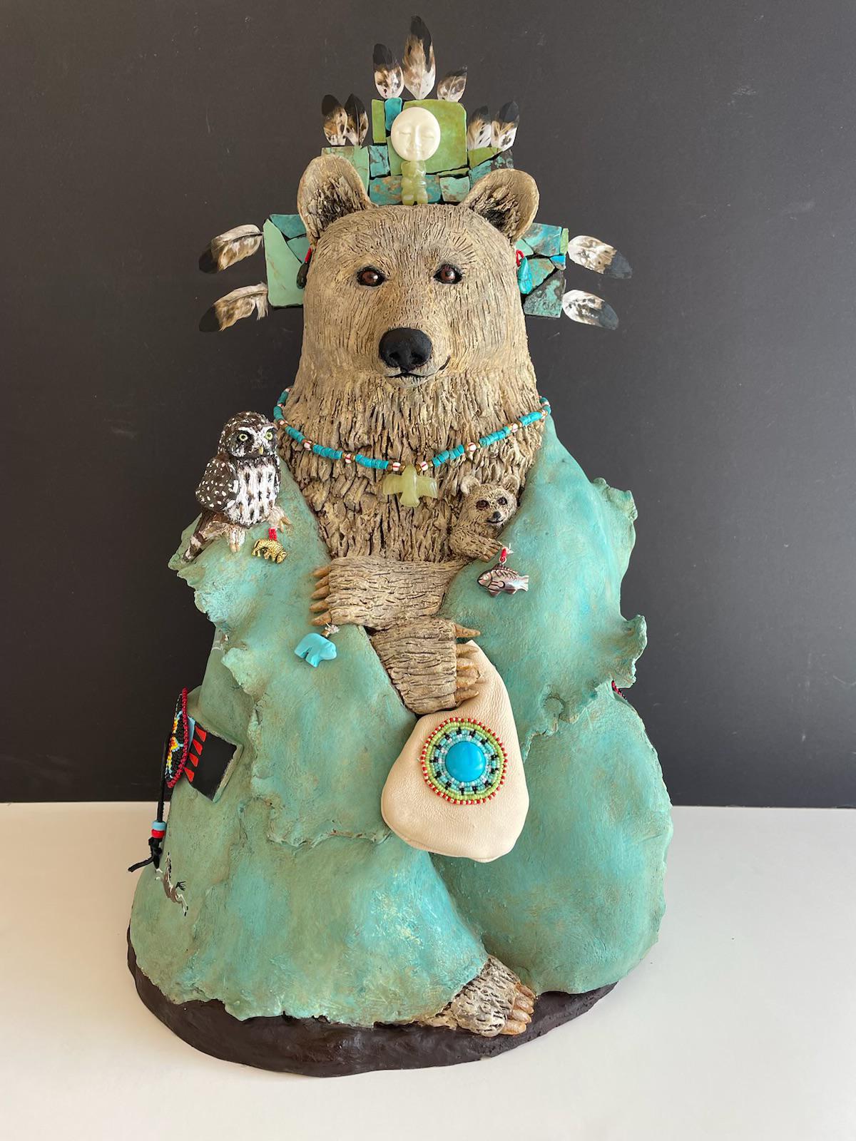 Large Bear with Turquoise Robe