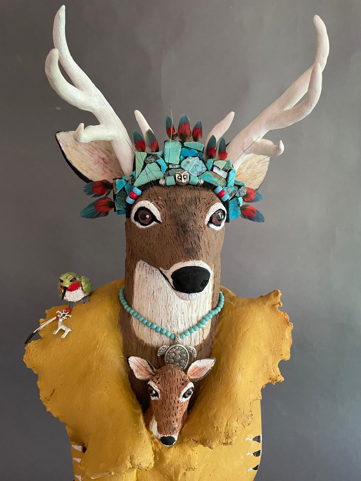 Deer with Turquoise Headdress