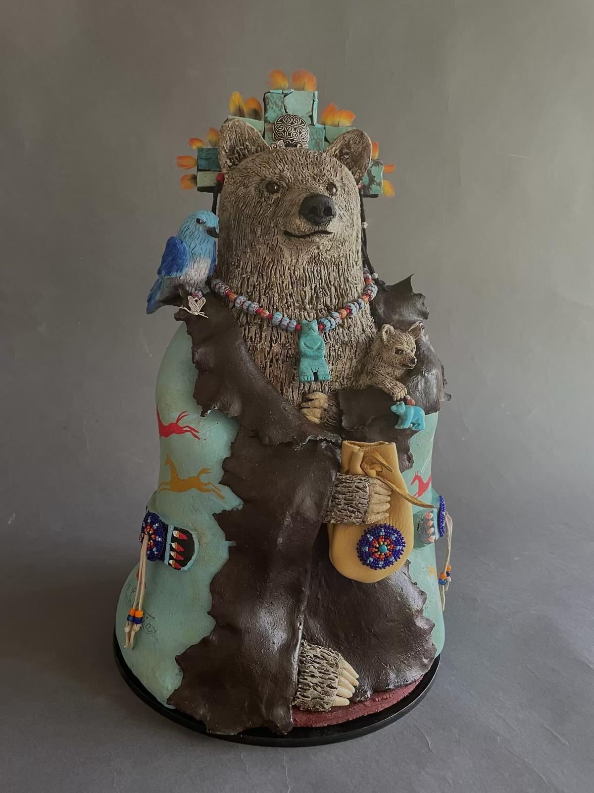Brown Bear with Tan Medicine Pouch