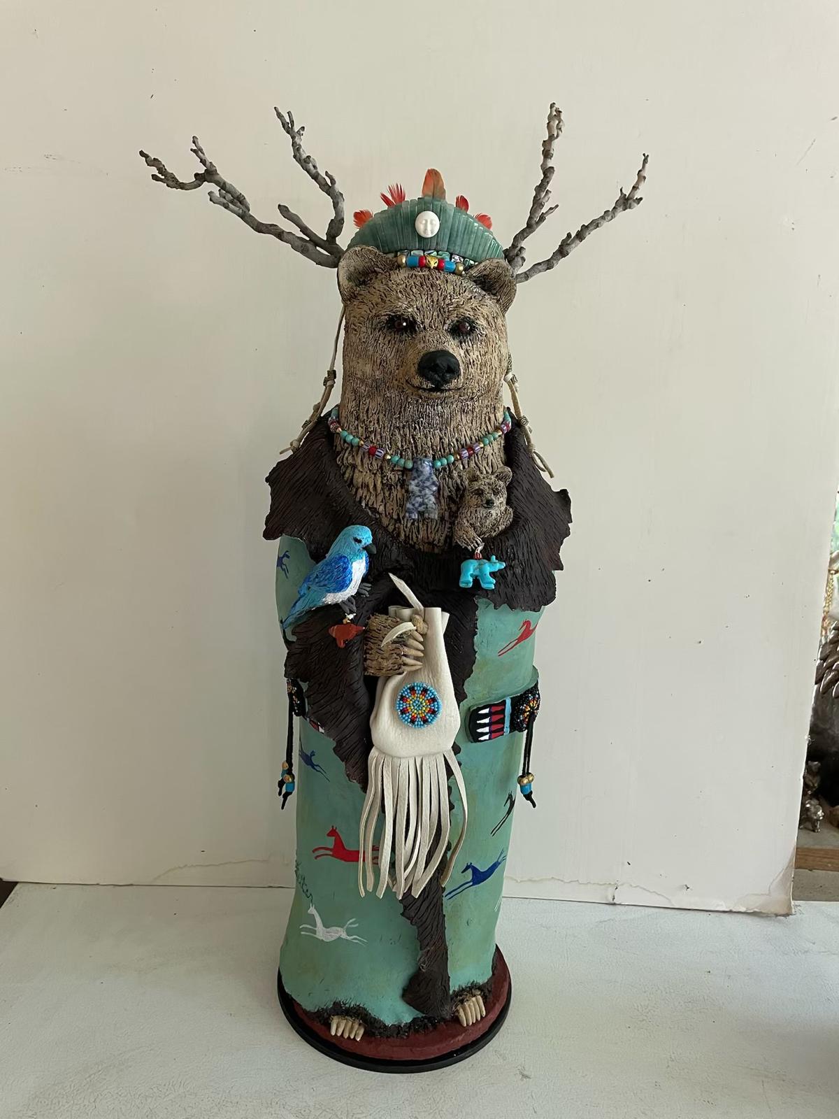 Brown Bear with Antlers