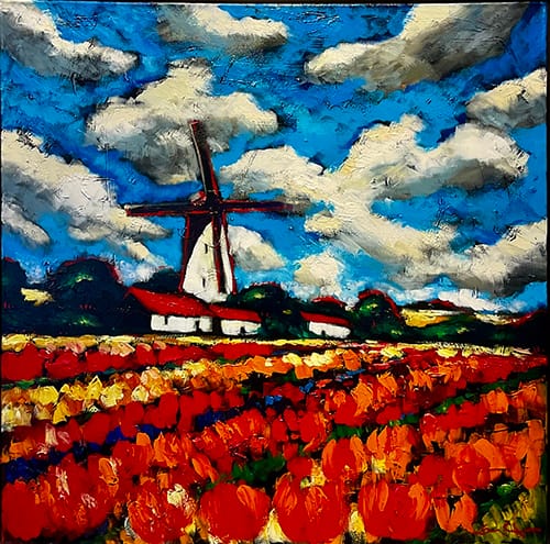 Windmill and Poppies
